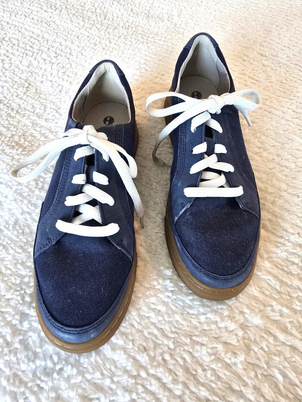 Timberland Earthkeepers Atlanta Canvas Suede Sneakers Navy Blue, Gum Sole Size 8